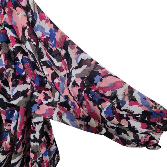 Lane Bryant Womens Plus SZ 26 28 Multicolor Top Off Shoulder Peasant Blouse - Picture 6 of 11